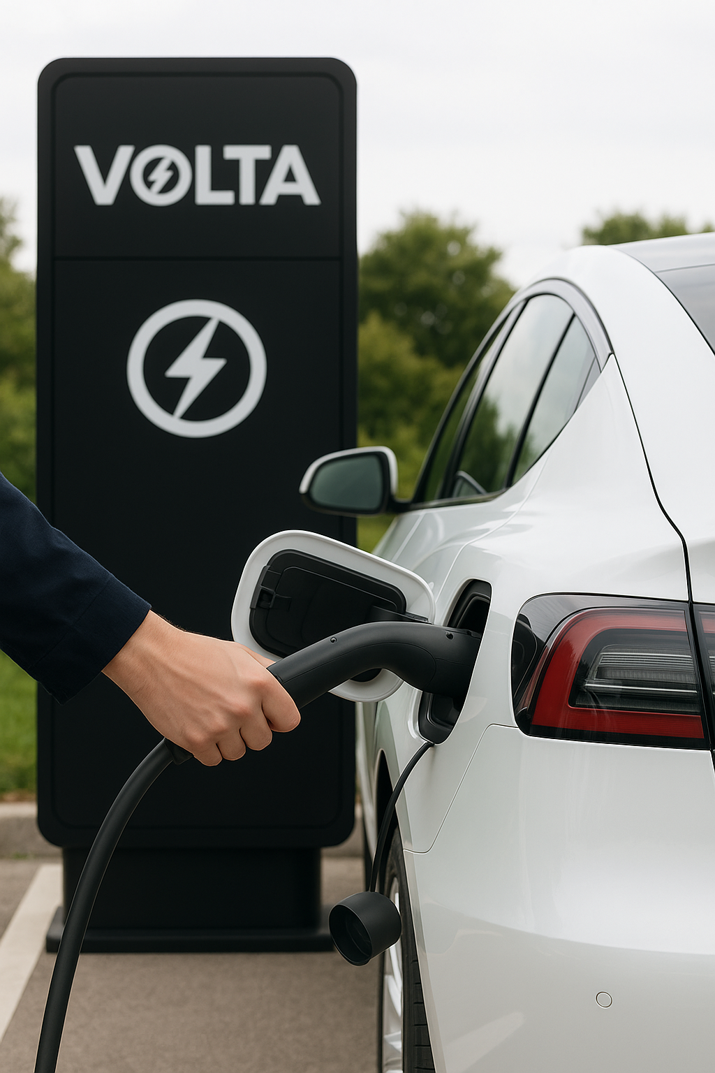 Close-up of Volta charging connector